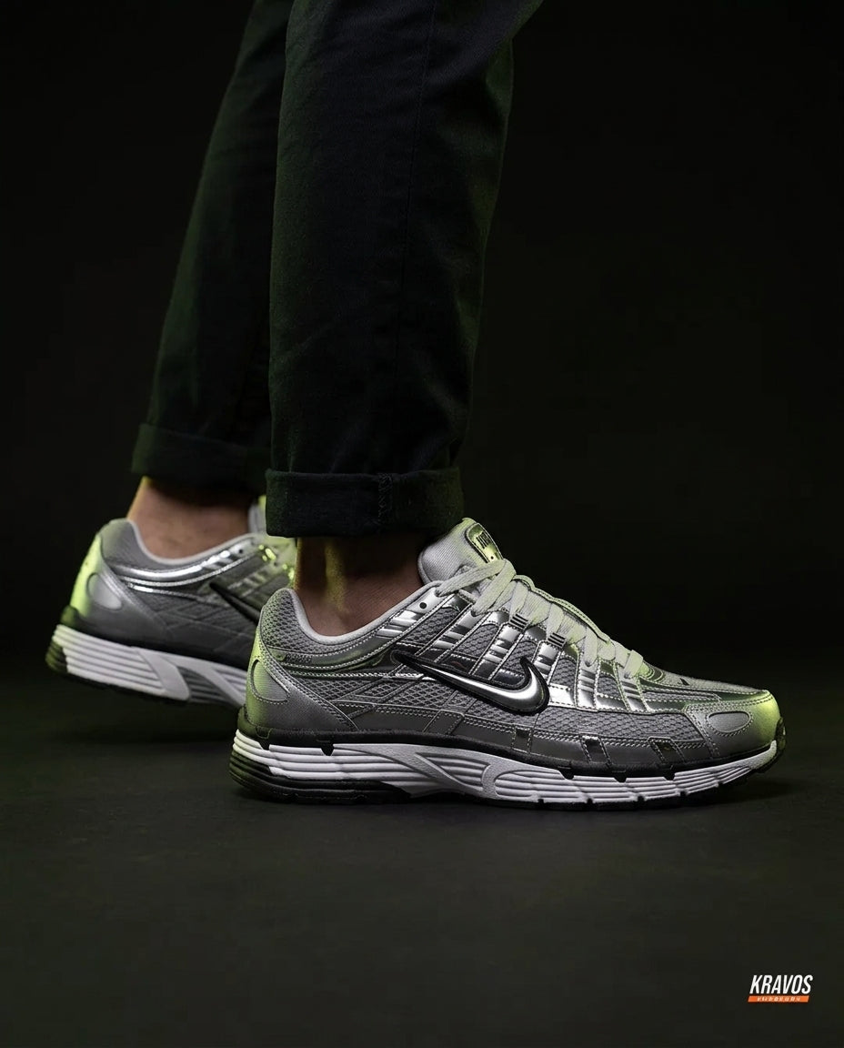 NK P-6000 Mesh Layered Runner Metallic Silver Black