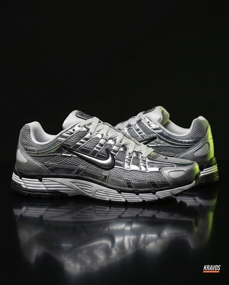 NK P-6000 Mesh Layered Runner Metallic Silver Black