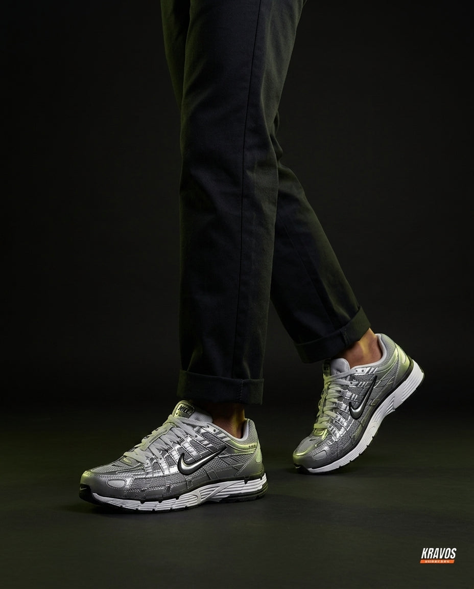 NK P-6000 Mesh Layered Runner Metallic Silver Black