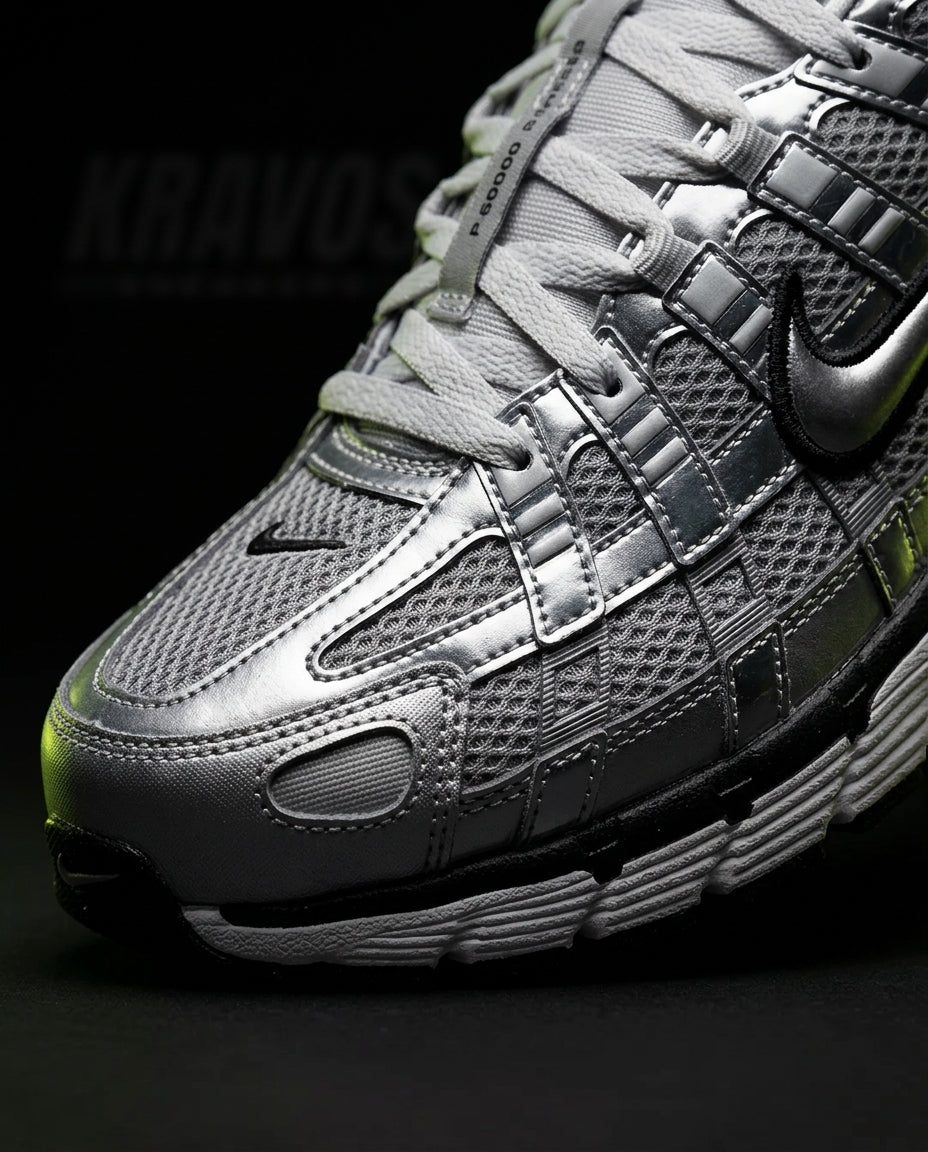 NK P-6000 Mesh Layered Runner Metallic Silver Black