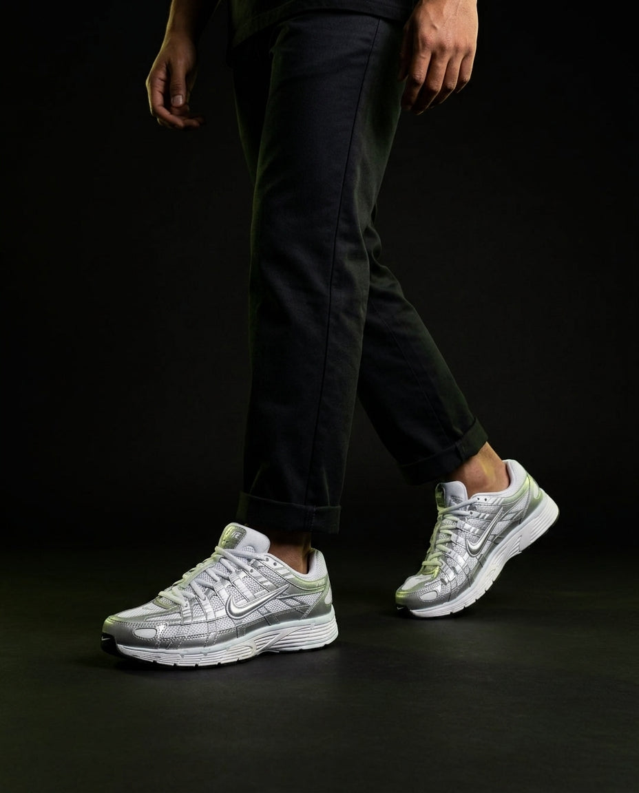 NK P-6000 Mesh Layered Runner White Silver