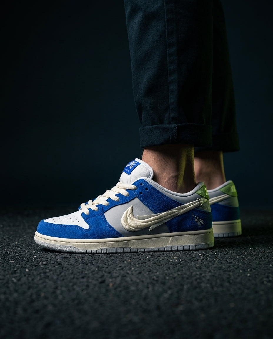 NK Suede Curved-Swoosh Skate Trainer