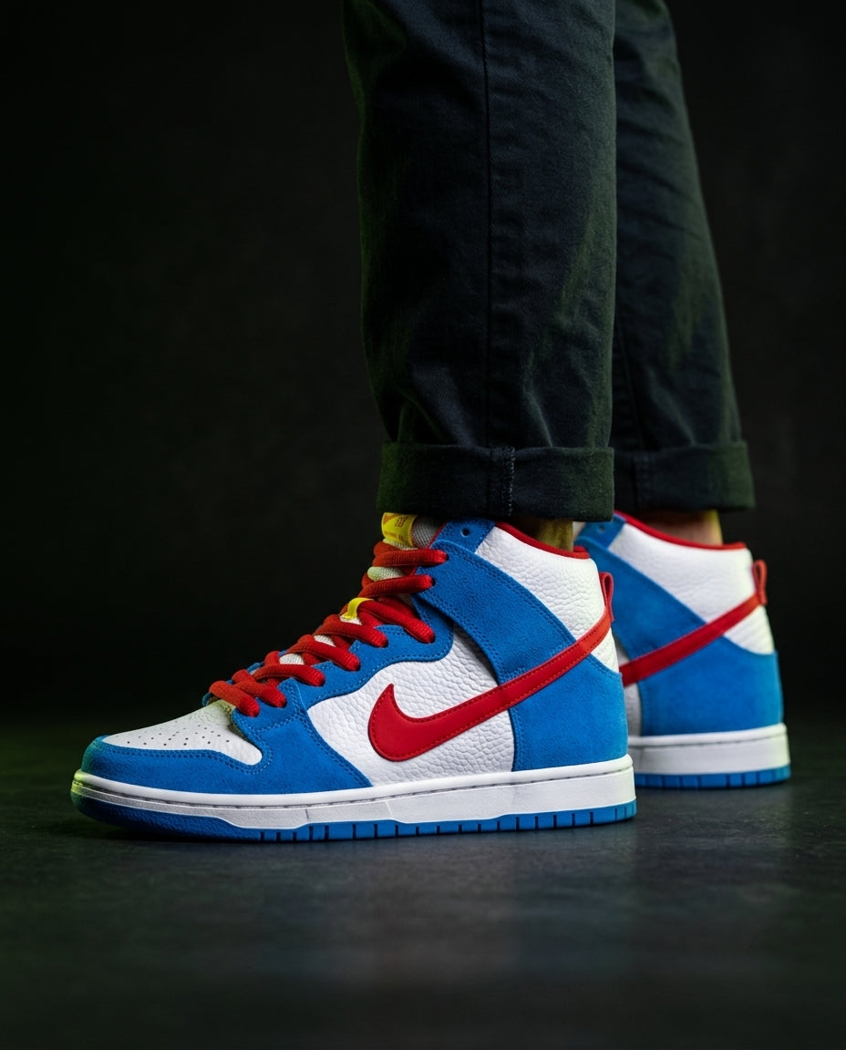 NK Suede Diagonal-Strap High Trainer
