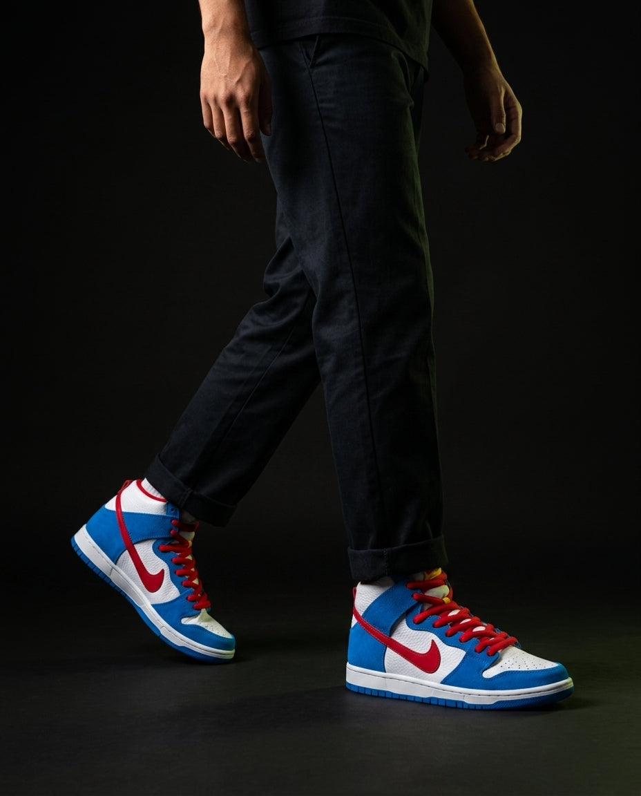 NK Suede Diagonal-Strap High Trainer