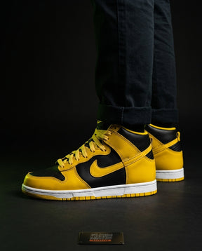 NK Suede Panelled High-Top Trainer Black Yellow