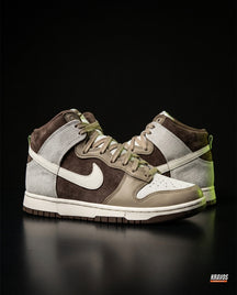 NK Suede Panelled High-Top Trainer Brown Grey White