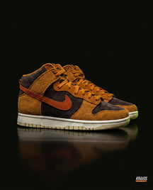 NK Suede Panelled High-Top Trainer Brown Orange