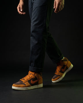 NK Suede Panelled High-Top Trainer Brown Orange