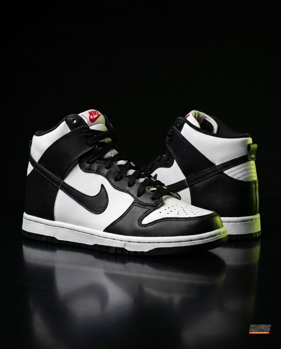 NK Suede Panelled High-Top Trainer White Black