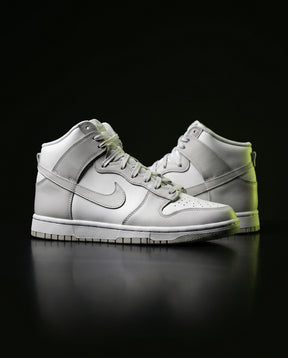 NK Suede Panelled High-Top Trainer White Grey