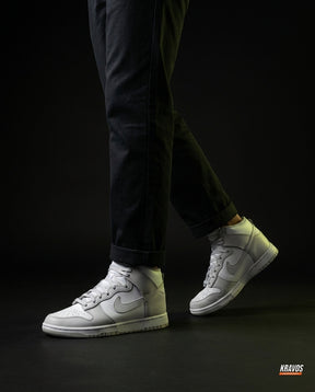 NK Suede Panelled High-Top Trainer White Grey