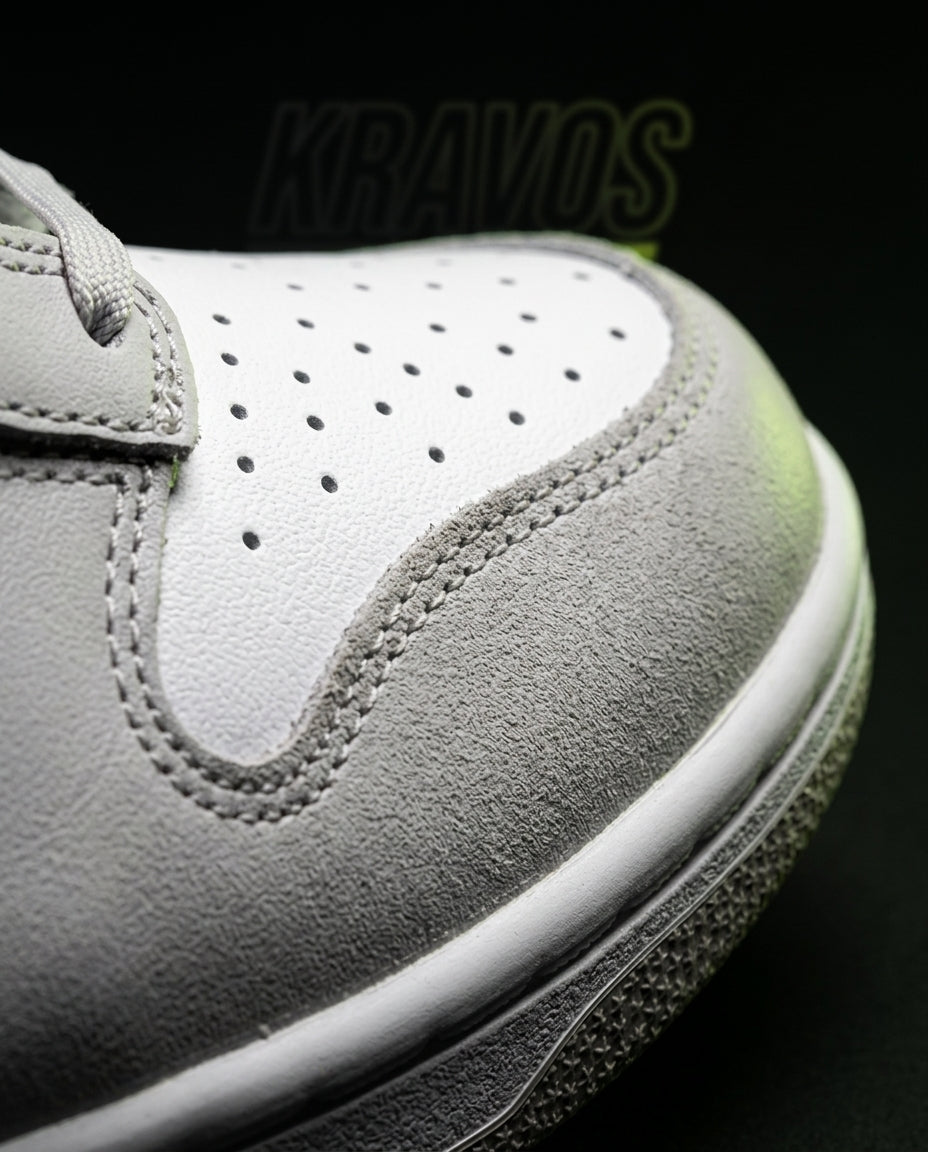 NK Suede Panelled High-Top Trainer White Grey