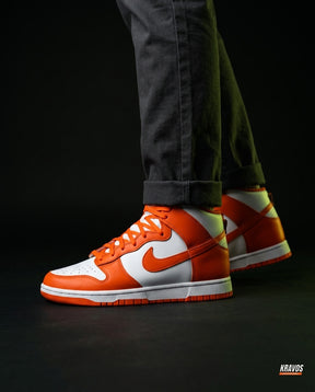 NK Suede Panelled High-Top Trainer White Orange