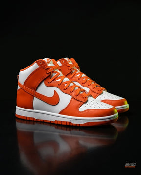 NK Suede Panelled High-Top Trainer White Orange