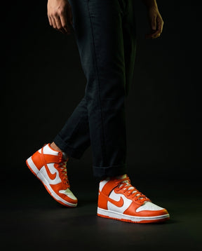 NK Suede Panelled High-Top Trainer White Orange