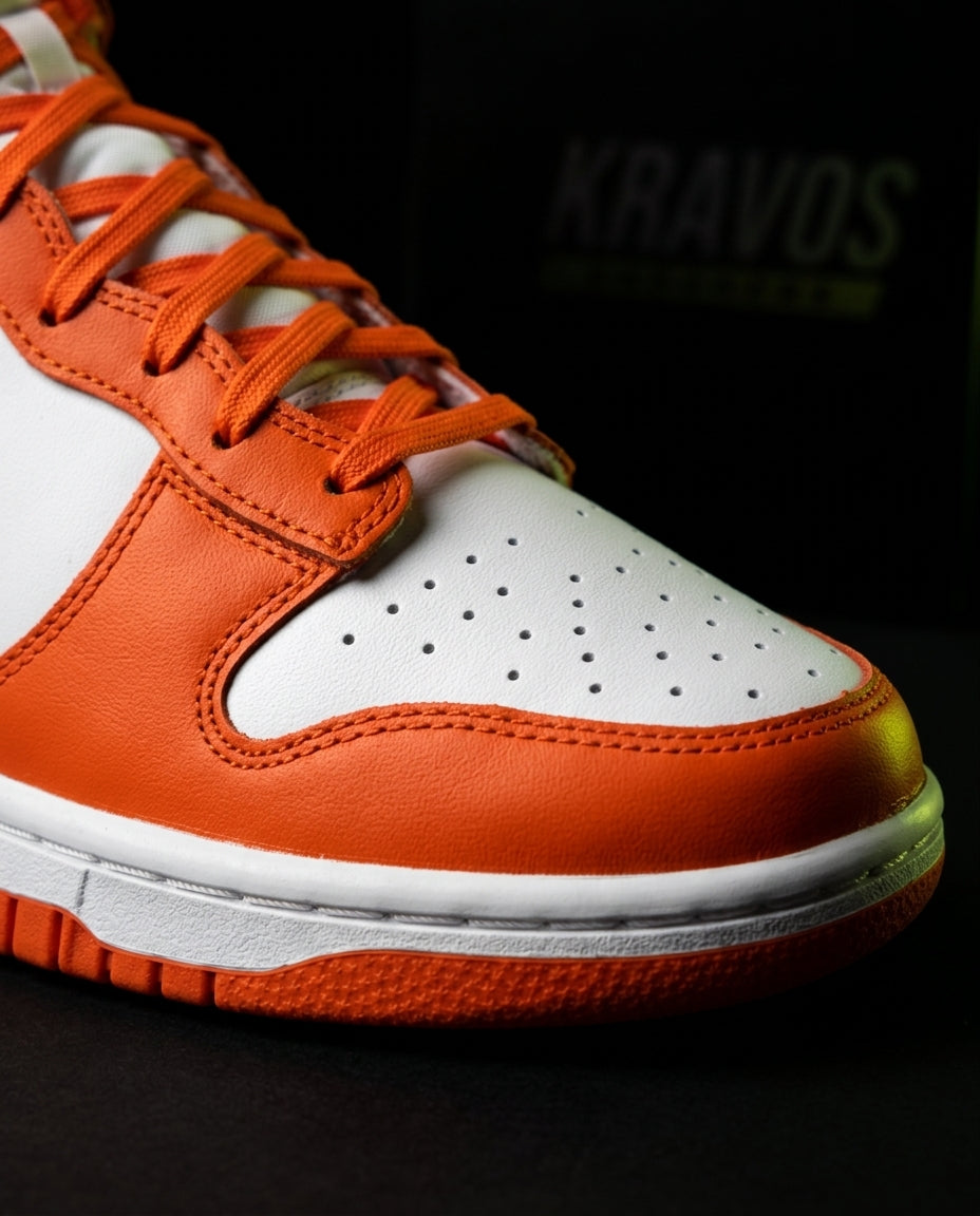 NK Suede Panelled High-Top Trainer White Orange
