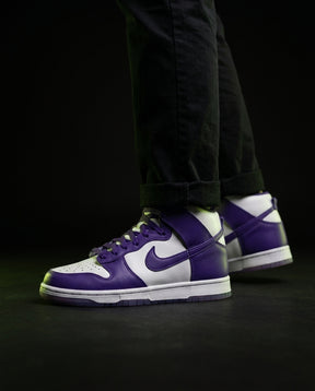 NK Suede Panelled High-Top Trainer White Purple