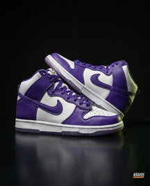 NK Suede Panelled High-Top Trainer White Purple