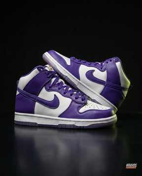 NK Suede Panelled High-Top Trainer White Purple