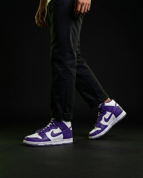 NK Suede Panelled High-Top Trainer White Purple
