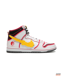 NK Suede Panelled High-Top Trainer White Red Yellow #whiteredyellow