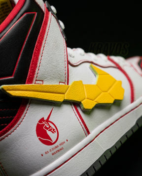 NK Suede Panelled High-Top Trainer White Red Yellow