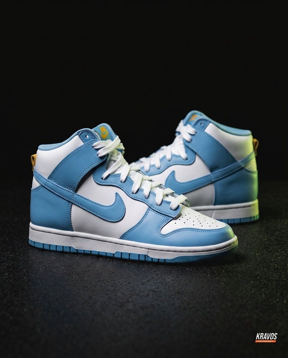 NK Suede Panelled High-Top Trainer White University Blue