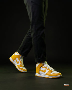 NK Suede Panelled High-Top Trainer White Yellow