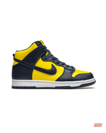 NK Suede Panelled High-Top Trainer Yellow Navy #yellownavy