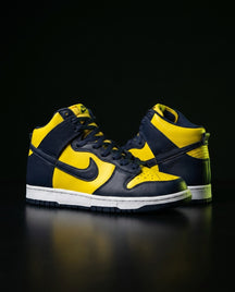 NK Suede Panelled High-Top Trainer Yellow Navy