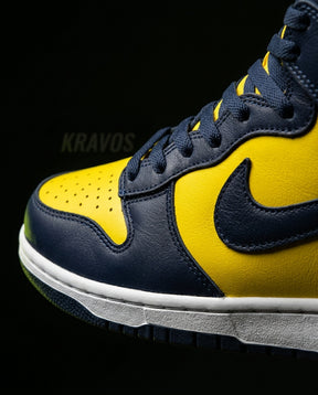 NK Suede Panelled High-Top Trainer Yellow Navy