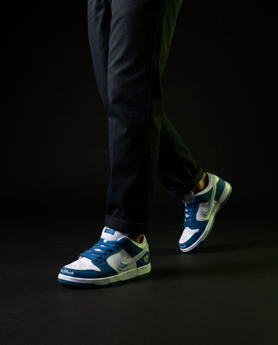 NK Suede Perforated-Toe Skate Trainer