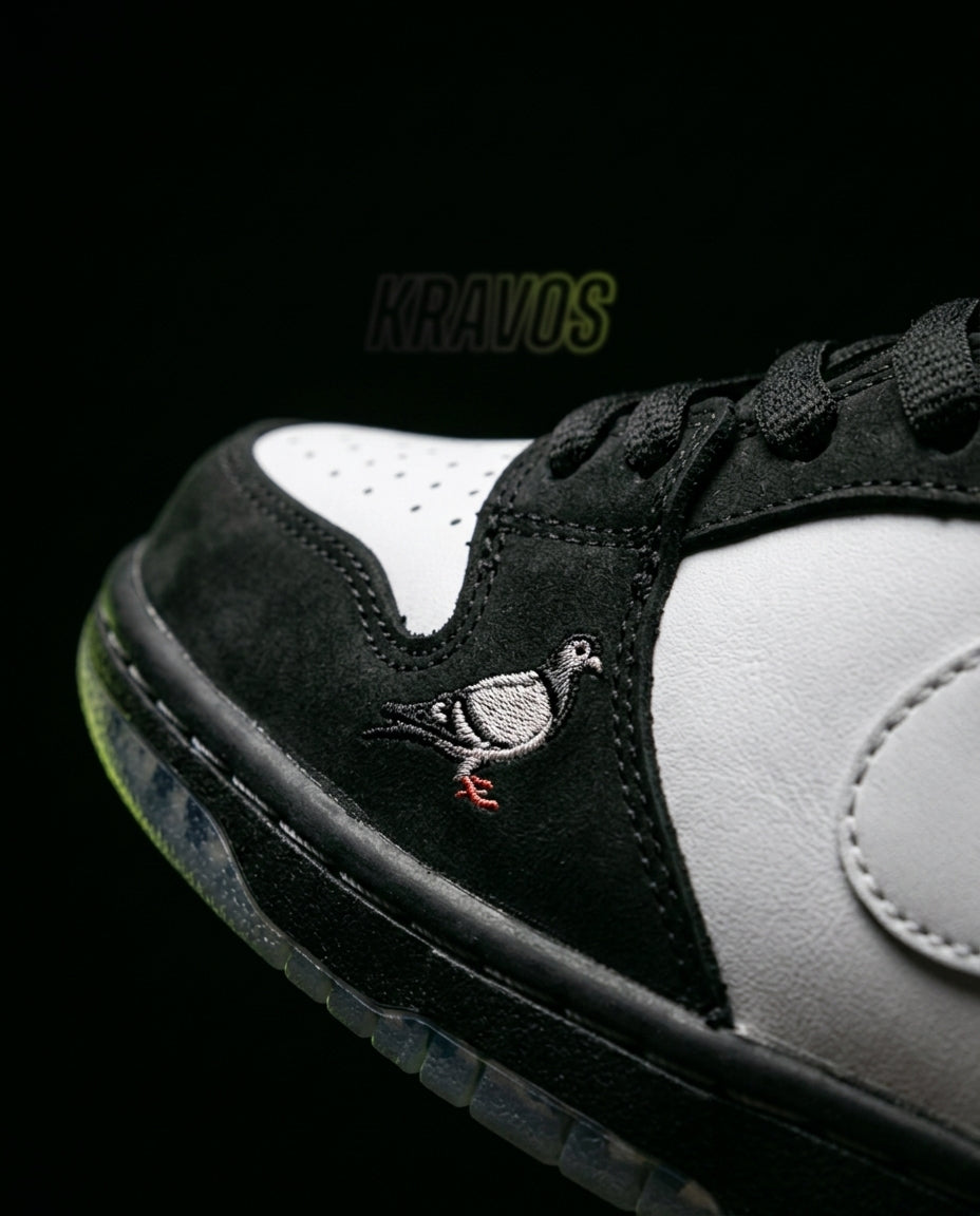 NK Suede Pigeon-Patch Skate Trainer Black White