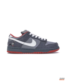 NK Suede Pigeon-Patch Skate Trainer Grey Anthracite Red #greyanthracitered