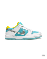 NK Suede Quilted Panel Skate Low White Teal Yellow #whitetealyellow