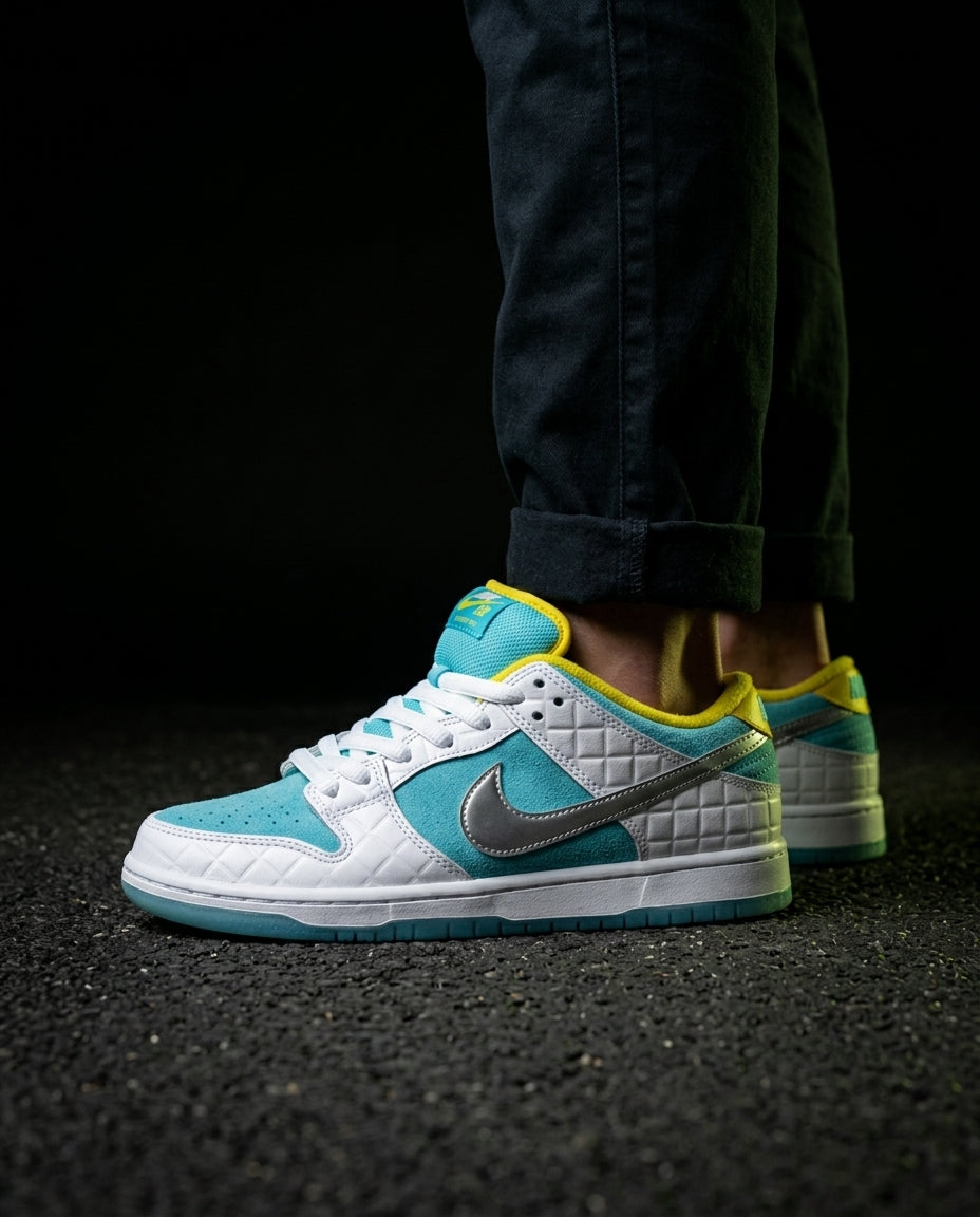 NK Suede Quilted Panel Skate Low