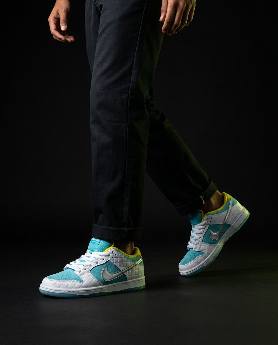 NK Suede Quilted Panel Skate Low