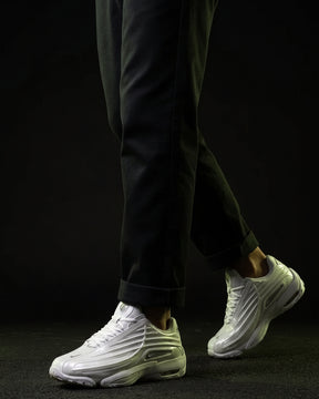 NK Synthetic Ribbed Chunky Trainer White Grey