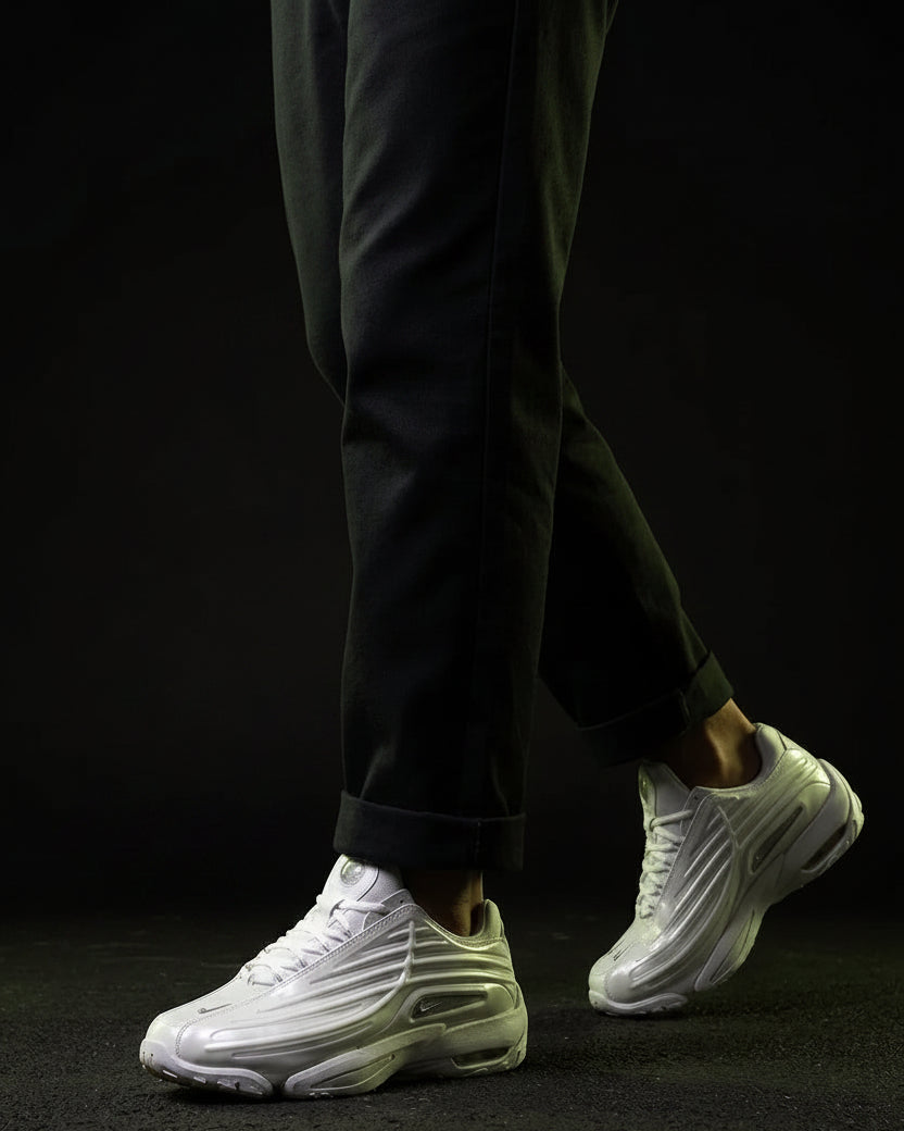 NK Synthetic Ribbed Chunky Trainer White Grey