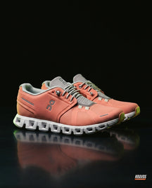 ON 5 Mesh CloudTec Running Trainer Coral Grey White