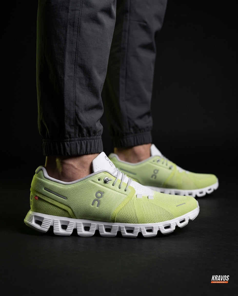 ON 5 Mesh CloudTec Running Trainer Lime White