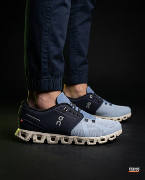 ON 5 Mesh CloudTec Running Trainer Navy Blue White