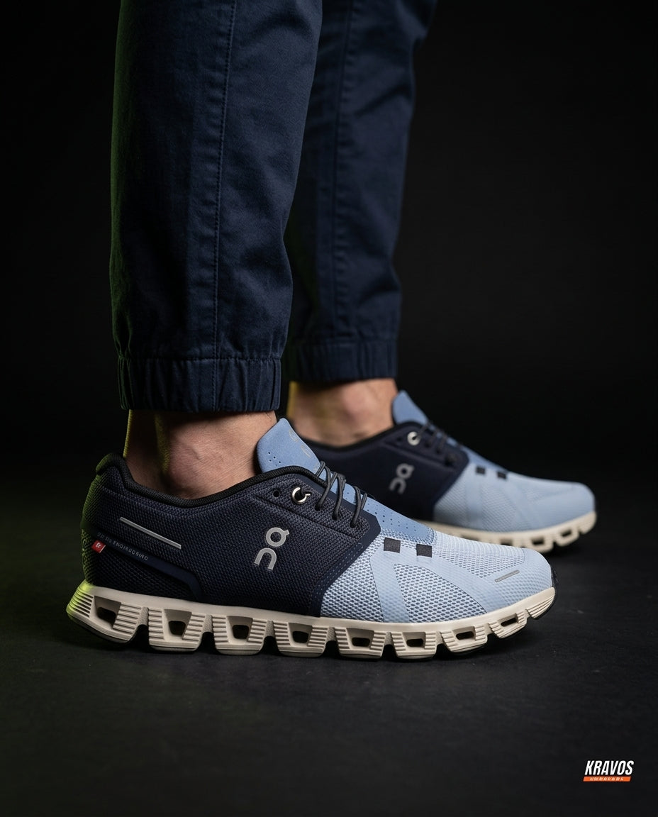 ON 5 Mesh CloudTec Running Trainer Navy Blue White