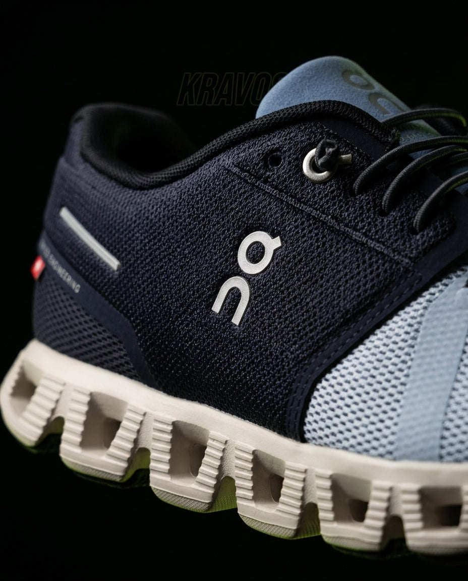 ON 5 Mesh CloudTec Running Trainer Navy Blue White