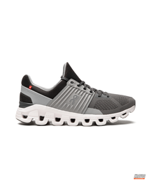ON Knit Ribbed Cloudtec Runner Grey White #greywhite