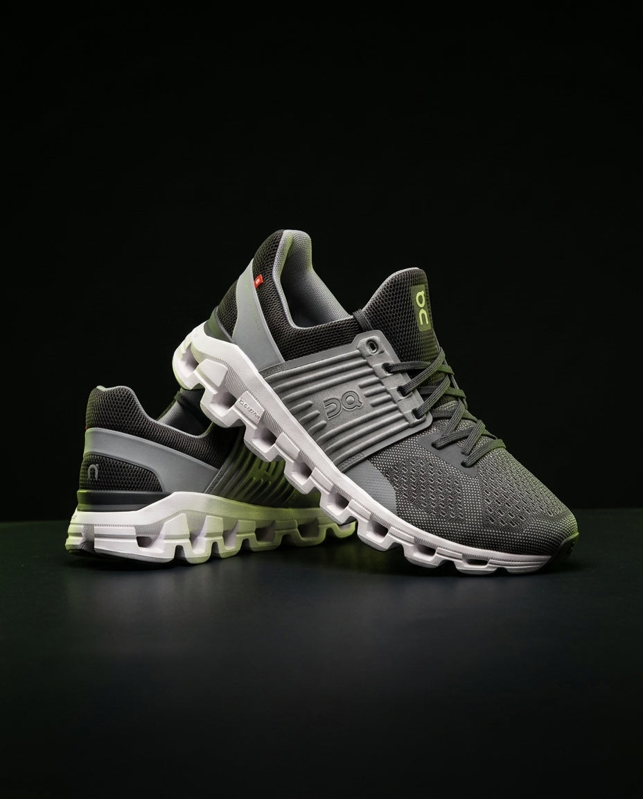 ON Knit Ribbed Cloudtec Runner Grey White