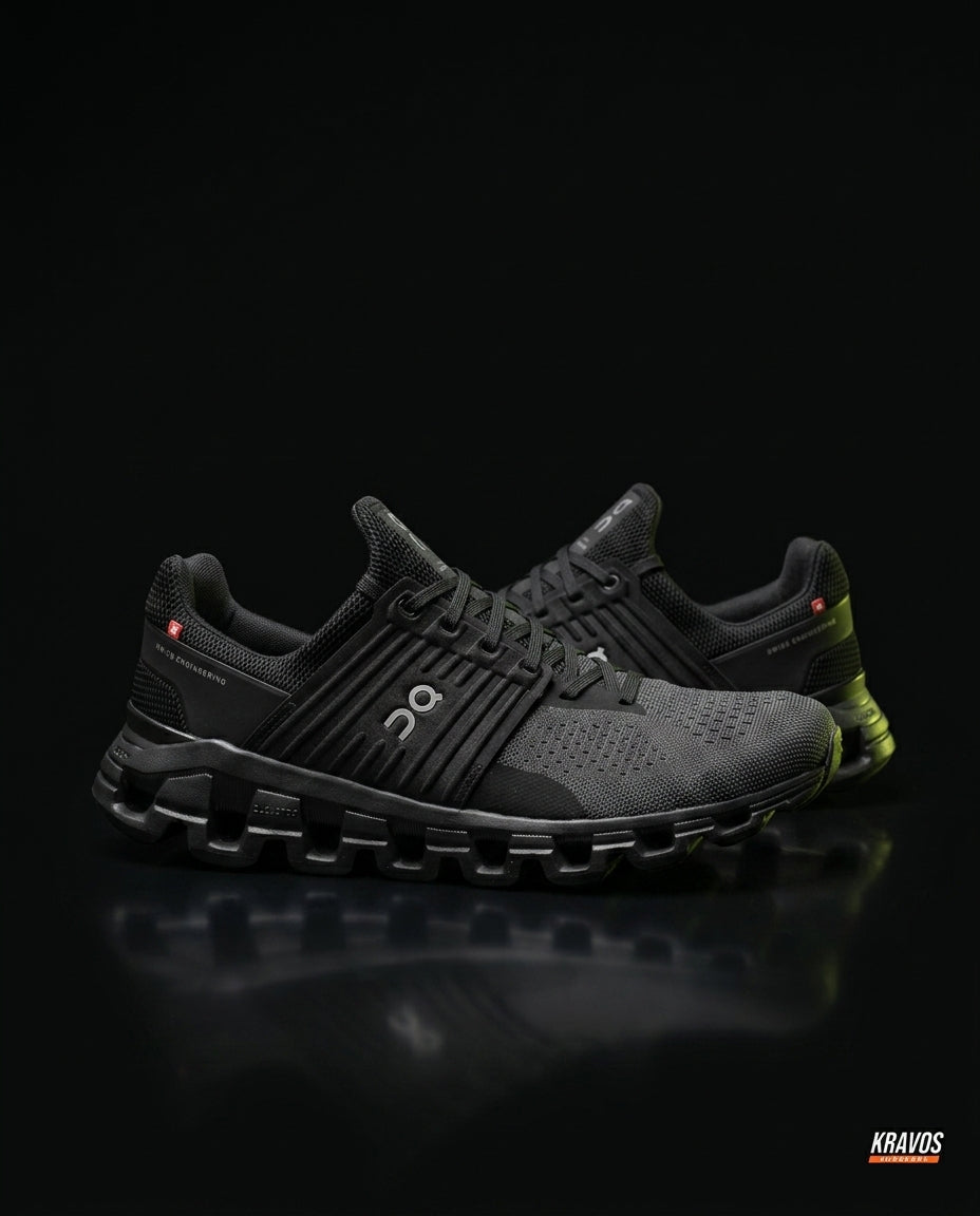 ON Knit Ribbed Cloudtec Runner Triple Black
