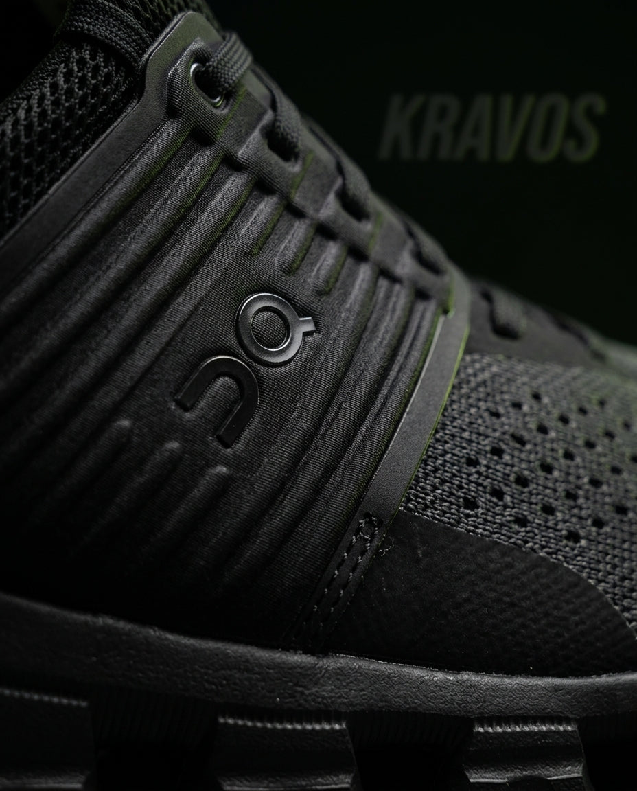 ON Knit Ribbed Cloudtec Runner Triple Black