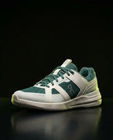 ON Leather Mesh Panelled Tennis Trainer White Teal