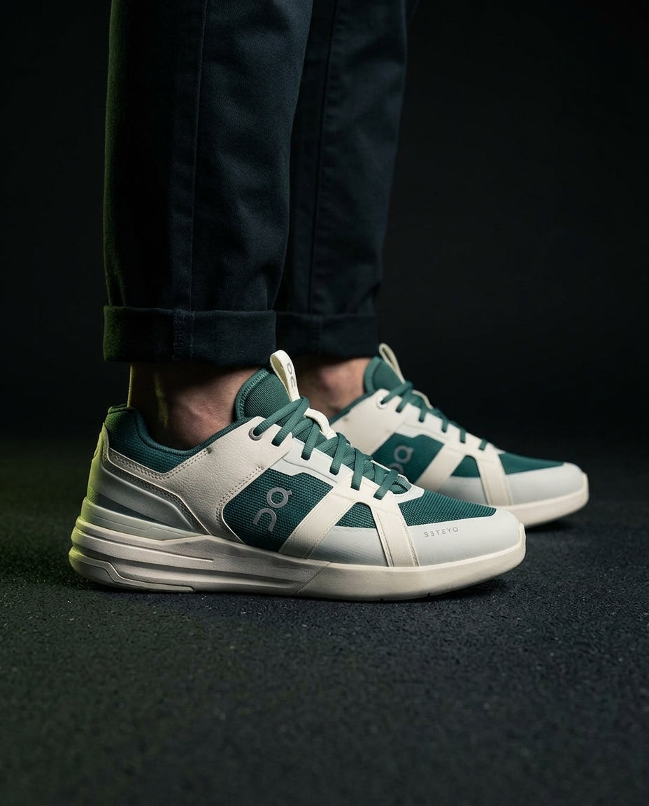 ON Leather Mesh Panelled Tennis Trainer